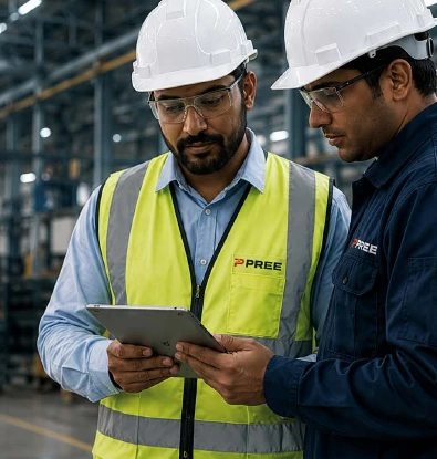 Safety professionals inspecting a site